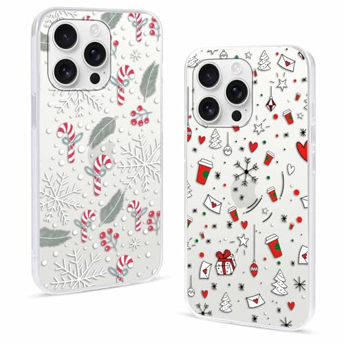 Olgary 2 Stück Weihnachten Handyhülle für Apple iPhone 16 Pro Max 6,9",Sanft Hülle mit Snowflakes Weihnachts Hirsch Schneemann Santa Geschenke Muster, Christmas Designs Schutzhülle,1 Olgary 2 Stück Weihnachten Handyhülle für Apple iPhone 16 Pro Max 6,9",Sanft Hülle mit Snowflakes Weihnachts Hirsch Schneemann Santa Geschenke Muster, Christmas Designs Schutzhülle,1 von Olgary