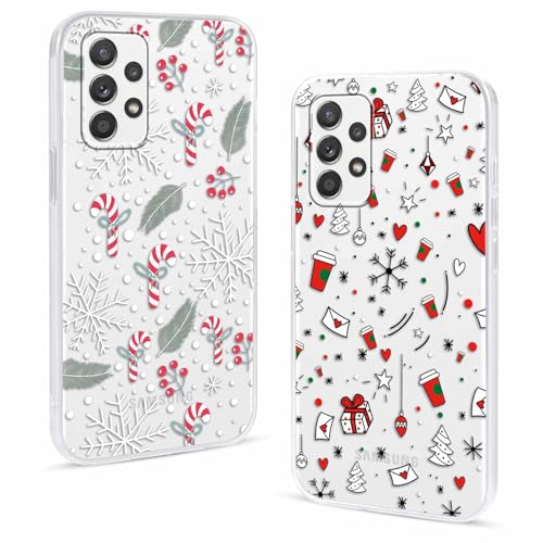 Olgary 2 Stück Weihnachten Handyhülle für Samsung Galaxy A52 4G/5G/A52s 5G 6,5",Sanft Hülle mit Snowflakes Weihnachts Hirsch Schneemann Santa Geschenke Muster, Christmas Designs Schutzhülle,1 Olgary 2 Stück Weihnachten Handyhülle für Samsung Galaxy A52 4G/5G/A52s 5G 6,5",Sanft Hülle mit Snowflakes Weihnachts Hirsch Schneemann Santa Geschenke Muster, Christmas Designs Schutzhülle,1 von Olgary