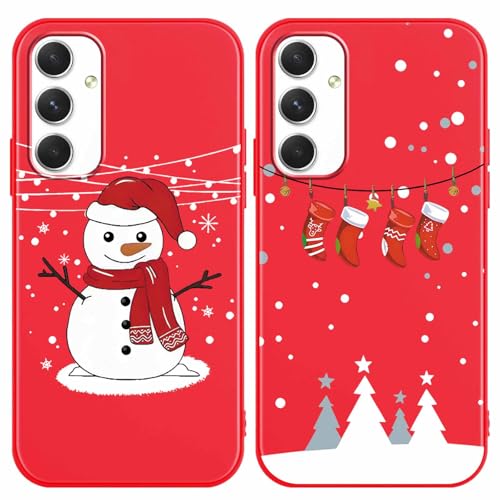 Olgary 2 Stück Weihnachten Handyhülle für Samsung Galaxy A54 5G 6,4",Sanft Silikon TPU Hülle mit Weihnachts Hirsch Schneemann Santa Geschenke Muster, Christmas Designs Schutzhülle,3 Olgary 2 Stück Weihnachten Handyhülle für Samsung Galaxy A54 5G 6,4",Sanft Silikon TPU Hülle mit Weihnachts Hirsch Schneemann Santa Geschenke Muster, Christmas Designs Schutzhülle,3 von Olgary