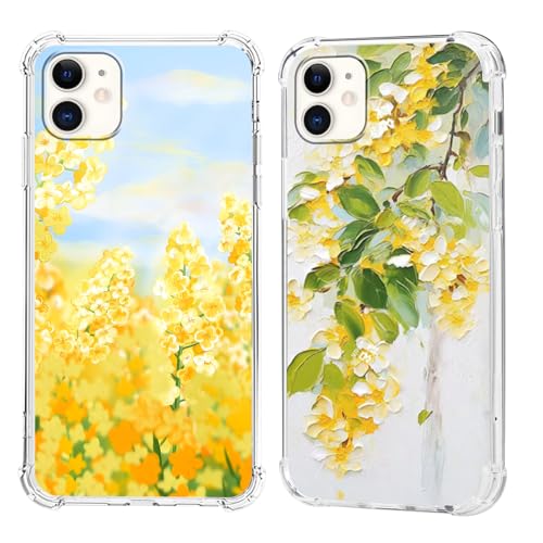 Olgary 2 Stück für iPhone 11 6,1 Zoll Hülle mit Gelbe Blume Floral Aesthetic Muster Durchsichtig Handyhülle Motiv, Transparent Hard PC Stoßfest TPU Bumper Dünn Schutzhülle Case Olgary 2 Stück für iPhone 11 6,1 Zoll Hülle mit Gelbe Blume Floral Aesthetic Muster Durchsichtig Handyhülle Motiv, Transparent Hard PC Stoßfest TPU Bumper Dünn Schutzhülle Case von Olgary