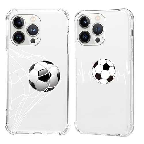 Olgary 2 Stück für iPhone 13 Pro 6,1 Zoll Hülle mit Fußball Funny Muster Durchsichtig Handyhülle Motiv, Transparent Hard PC Stoßfest TPU Bumper Dünn Schutzhülle Case Olgary 2 Stück für iPhone 13 Pro 6,1 Zoll Hülle mit Fußball Funny Muster Durchsichtig Handyhülle Motiv, Transparent Hard PC Stoßfest TPU Bumper Dünn Schutzhülle Case von Olgary