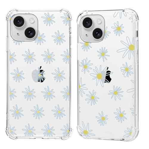 Olgary 2 Stück für iPhone 15 6,1 Zoll Hülle mit Blaue Blume Gänseblümchen Floral Aesthetic Muster Durchsichtig Handyhülle Motiv, Transparent Hard PC Stoßfest TPU Dünn Schutzhülle Case Olgary 2 Stück für iPhone 15 6,1 Zoll Hülle mit Blaue Blume Gänseblümchen Floral Aesthetic Muster Durchsichtig Handyhülle Motiv, Transparent Hard PC Stoßfest TPU Dünn Schutzhülle Case von Olgary