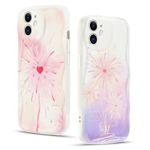 Olgary 2 Stück für iPhone 15 Pro Max 6,7 Zoll Hülle Herz, Handyhülle Feuerwerk Muster Motiv mit Niedliche Lockige Wellen Rand, Weiches Beige Silikon TPU Stoßfeste Schutzhülle Olgary 2 Stück für iPhone 15 Pro Max 6,7 Zoll Hülle Herz, Handyhülle Feuerwerk Muster Motiv mit Niedliche Lockige Wellen Rand, Weiches Beige Silikon TPU Stoßfeste Schutzhülle von Olgary