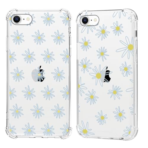 Olgary 2 Stück für iPhone 8/7 / SE 2020 / SE 2022 Hülle mit Blaue Blume Gänseblümchen Floral Aesthetic Muster Durchsichtig Handyhülle Motiv, Transparent Hard PC Stoßfest TPU Dünn Schutzhülle Case Olgary 2 Stück für iPhone 8/7 / SE 2020 / SE 2022 Hülle mit Blaue Blume Gänseblümchen Floral Aesthetic Muster Durchsichtig Handyhülle Motiv, Transparent Hard PC Stoßfest TPU Dünn Schutzhülle Case von Olgary