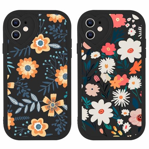 Olgary 2 stück Handyhülle für Apple iPhone 11 6,1", Blätter Blumen Funny Hülle Süßes Design Bunt Muster Hülle Aesthetic Herz Schutzhülle Slim Stoßfest Kratzfest Case für Mädchen Olgary 2 stück Handyhülle für Apple iPhone 11 6,1", Blätter Blumen Funny Hülle Süßes Design Bunt Muster Hülle Aesthetic Herz Schutzhülle Slim Stoßfest Kratzfest Case für Mädchen von Olgary