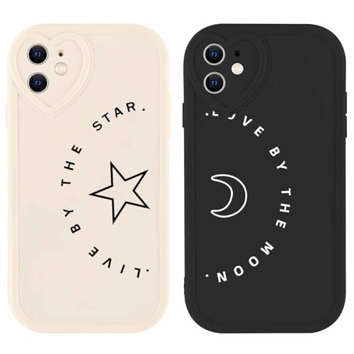 Olgary 2 stück Handyhülle für Apple iPhone 12 6,1", Sterne Mond Funny Hülle Süßes Design Bunt Muster Hülle Aesthetic Herz Schutzhülle Slim Stoßfest Kratzfest Case für Mädchen Olgary 2 stück Handyhülle für Apple iPhone 12 6,1", Sterne Mond Funny Hülle Süßes Design Bunt Muster Hülle Aesthetic Herz Schutzhülle Slim Stoßfest Kratzfest Case für Mädchen von Olgary