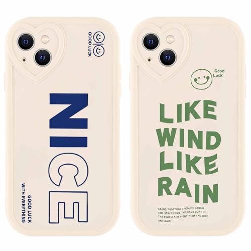 Olgary 2 stück Handyhülle für Apple iPhone 14 6,1", lächelndes Gesicht Funny Hülle Süßes Design Bunt Muster Hülle Aesthetic Herz Schutzhülle Slim Stoßfest Kratzfest Case für Mädchen Olgary 2 stück Handyhülle für Apple iPhone 14 6,1", lächelndes Gesicht Funny Hülle Süßes Design Bunt Muster Hülle Aesthetic Herz Schutzhülle Slim Stoßfest Kratzfest Case für Mädchen von Olgary