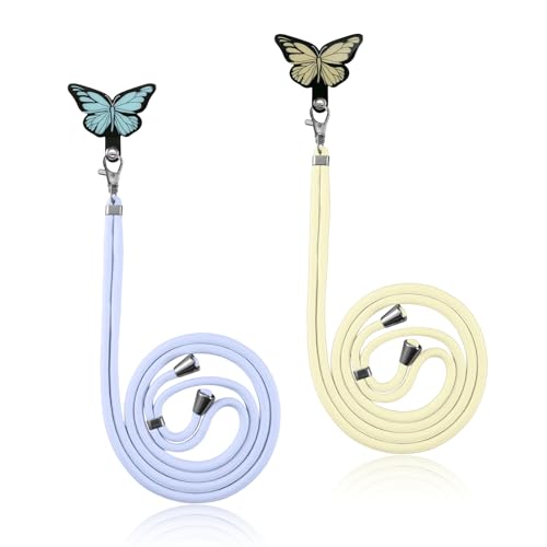 Olgary 2X Kordel + 2X Butterfly Ersatz Einlage Universal Handykette Geeignet für Alle iPhone Sumsung Xiaomi Smartphones, Kette zum Umhängen um Hals & Handgelenk Für Mädchen und Frauen, 4 Olgary 2X Kordel + 2X Butterfly Ersatz Einlage Universal Handykette Geeignet für Alle iPhone Sumsung Xiaomi Smartphones, Kette zum Umhängen um Hals & Handgelenk Für Mädchen und Frauen, 4 von Olgary