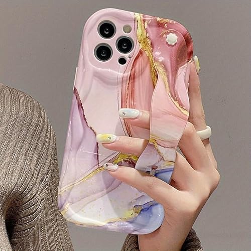 Olgary Handyhülle für iPhone 12 Hülle mit Ständer Band, Rosa Marmor Muster Ausziehbarer Armband Halterung Schutzhülle, Welle Kameraschutz Stoßfest Weich TPU Ultra Dünn Silikon Beige Case Cover Olgary Handyhülle für iPhone 12 Hülle mit Ständer Band, Rosa Marmor Muster Ausziehbarer Armband Halterung Schutzhülle, Welle Kameraschutz Stoßfest Weich TPU Ultra Dünn Silikon Beige Case Cover von Olgary