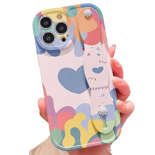 Olgary Handyhülle für iPhone 14 Pro Max Hülle mit Ständer Band, Cute Herz Muster Ausziehbarer Armband Halterung Schutzhülle, Welle Kameraschutz Stoßfest Weich TPU Ultra Dünn Silikon Beige Case Cover Olgary Handyhülle für iPhone 14 Pro Max Hülle mit Ständer Band, Cute Herz Muster Ausziehbarer Armband Halterung Schutzhülle, Welle Kameraschutz Stoßfest Weich TPU Ultra Dünn Silikon Beige Case Cover von Olgary