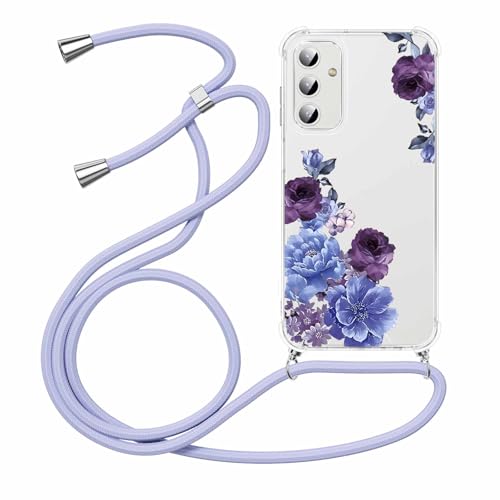 Olgary für Samsung Galaxy A14 5G Hülle mit Band, Transparent Handyhülle Blumen Floral Muster mit Handykette zum Umhängen Kette Kordel Necklace, Harter PC Stoßfest Ultra Dünn Schutzhülle Case Olgary für Samsung Galaxy A14 5G Hülle mit Band, Transparent Handyhülle Blumen Floral Muster mit Handykette zum Umhängen Kette Kordel Necklace, Harter PC Stoßfest Ultra Dünn Schutzhülle Case von Olgary