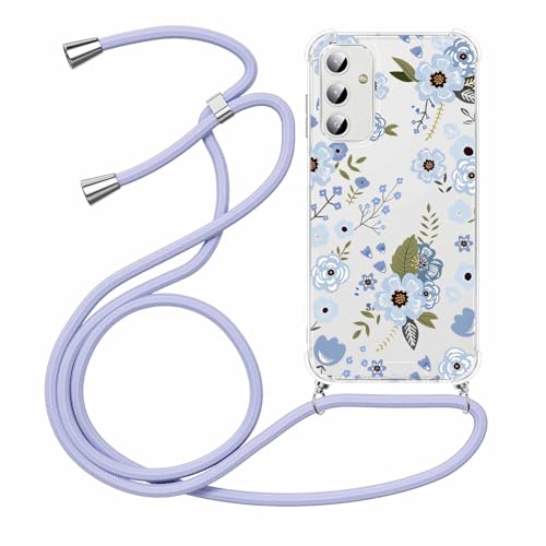 Olgary für Samsung Galaxy A14 5G Hülle mit Band, Transparent Handyhülle Blumen Floral Muster mit Handykette zum Umhängen Kette Kordel Necklace, Harter PC Stoßfest Ultra Dünn Schutzhülle Case Olgary für Samsung Galaxy A14 5G Hülle mit Band, Transparent Handyhülle Blumen Floral Muster mit Handykette zum Umhängen Kette Kordel Necklace, Harter PC Stoßfest Ultra Dünn Schutzhülle Case von Olgary