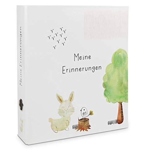 OLGS Sammelordner Meine Erinnerungen | Kindergartenordner Tiere | Kinder Erinnerungsordner, Kita Ordner, Kindergartenzeit | Kindergarten, Schule, Ringordner, Aktenordner mit Griffloch DIN A4 - Hase von Olgs