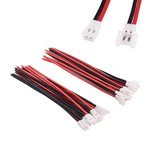 OliYin 10 Paar 1S 2 Pin Molex 51005 51006 2,0 mm Tonhöhe Losi Micro Model Batterie anschluss 22awg Hitzebeständiges Silikon Kabel 10 cm für RC Helicopter QAV Multicopter von OliYin