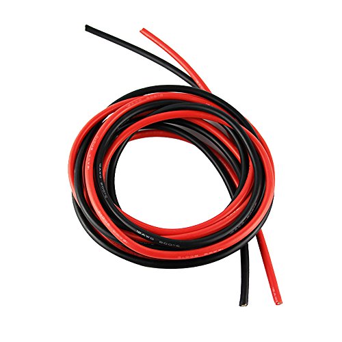 OliYin 12 AWG Silikon-Draht 20 Fuß - 680 Stränge Kupferdraht, Schwarz und Rot, für Modellflugzeuge, Autos, Boote & mehr von OliYin