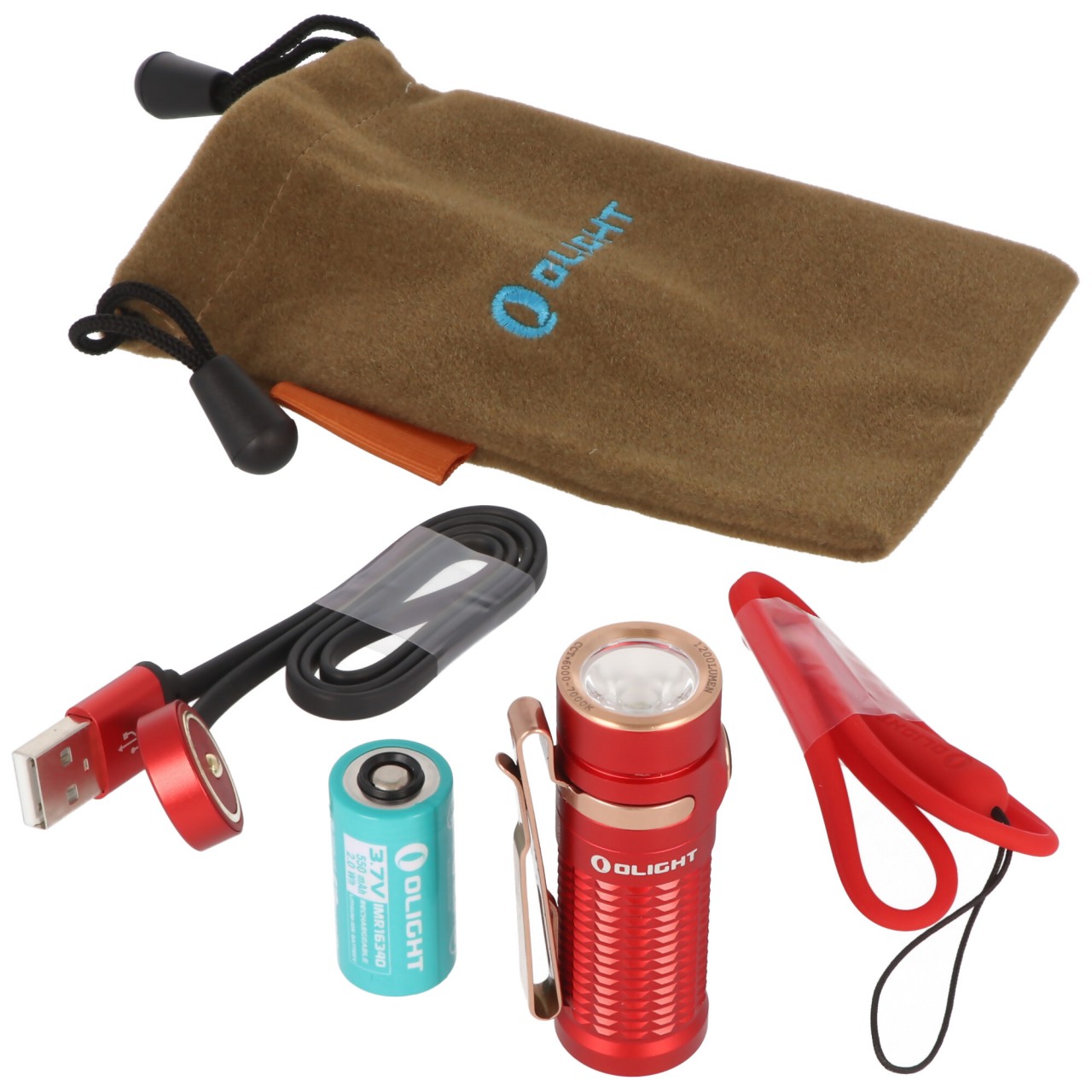 Olight Baton 3 LED-Taschenlampe, 1200 Lumen, wiederaufladbar, rutschfestes Texturdesign, inklusive IMR16340 3,7V 550mAh Akku und Ladekabel, rot Olight Baton 3 LED-Taschenlampe, 1200 Lumen, wiederaufladbar, rutschfestes Texturdesign, inklusive IMR16340 3,7V 550mAh Akku und Ladekabel, rot von Olight