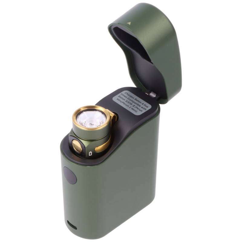 Olight Baton 4 Premium Edition grün, LED-Taschenlampe mit Ladecase, ultra-kompakt und leistungsstark, 1300 Lumen von Olight
