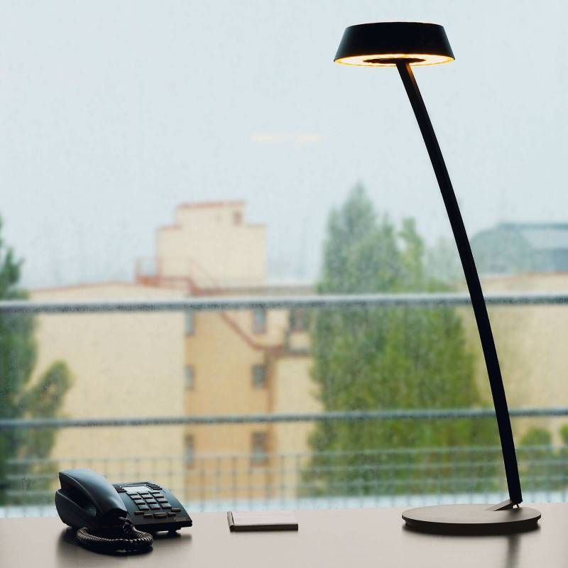 OLIGO Glance LED-Tischlampe gebogen schwarz matt von Oligo