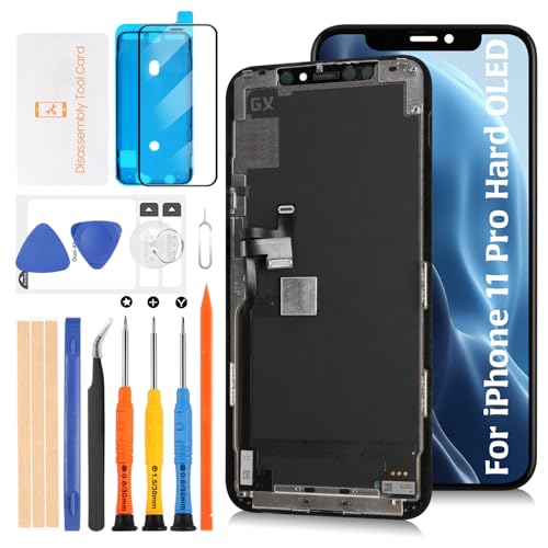 Olivechard Hard OLED 11 Pro LCD-Bildschirm-Ersatz für iPhone 11 Pro 14,7 cm (5,8 Zoll) [Harte OLED, kein LCD] LCD-Display, Touch-Digitizer-Bildschirm, Montage A2215, A2160, A2217, mit von Olivechard