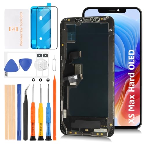 Olivechard Hard OLED XS Max LCD-Bildschirm-Ersatz für iPhone Xs Max 16,5 cm (6,5 Zoll) [Harte OLED, kein LCD] LCD-Display, Touch-Digitalisierer, Bildschirmmontage A2215, A2160, A2217, mit von Olivechard