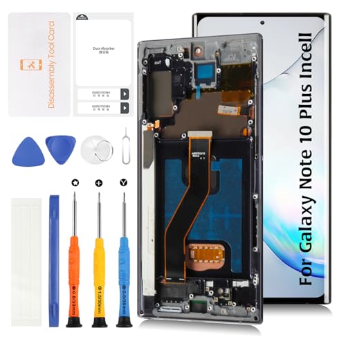 Olivechard InCell Note 10 Plus Display Bildschirm Ersatz für Samsung Galaxy Note 10 Plus mit Aura Black Frame N975U N975W N9750 LCD Screen Touch Digitizer Assembly (ohne Fingerabdruckfunktion) von Olivechard