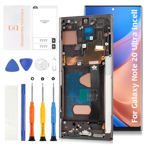 Olivechard InCell Note 20 Ultra LCD Bildschirm Ersatz (Keine Fingerabdruckfunktion) für Samsung Galaxy Note 20 Ultra mit Mystic Black Frame N986B/U/W LCD Bildschirm Touch Digitizer Assembly von Olivechard