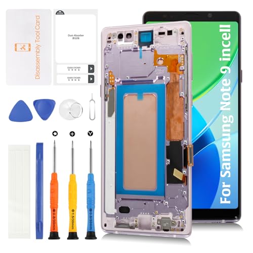 Olivechard InCell Note 9 LCD (ohne Fingerabdruckfunktion) mit Lavendel lila Rahmen Bildschirm Ersatz für Samsung Galaxy Note 9 N960U N960F N960W LCD Bildschirm Touch Digitizer Assembly von Olivechard