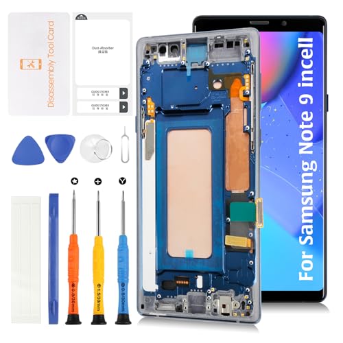 Olivechard InCell Note 9 LCD (ohne Fingerabdruckfunktion) mit Ozeanblauem Rahmen Bildschirm Ersatz für Samsung Galaxy Note 9 N960U N960F N960W LCD Bildschirm Touch Digitizer Assembly von Olivechard