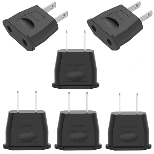 6 Stück Reise-Adapter, EU to US Adapter, Adapterstecker USA Deutschland Stecker, Reisestecker EU auf US Deutschland/Europa Stecker Amerika/Kanada/Mexiko Konverter für Geräte mit USA-Netzteil von Oliveria