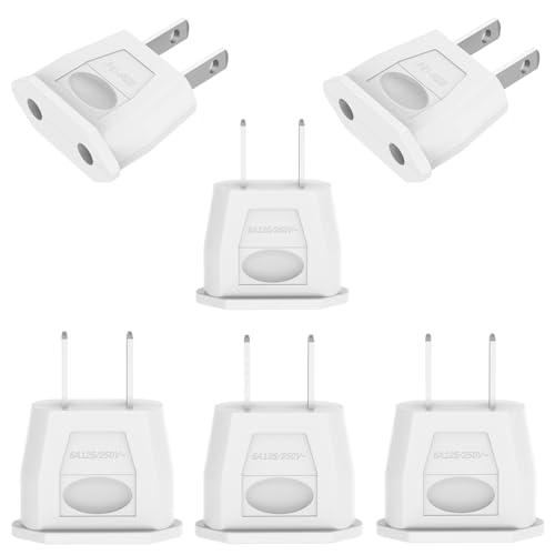 6 Stück Reise-Adapter, EU to US Adapter, Adapterstecker USA Deutschland Stecker, Reisestecker EU auf US Deutschland/Europa Stecker Amerika/Kanada/Mexiko Konverter von Oliveria