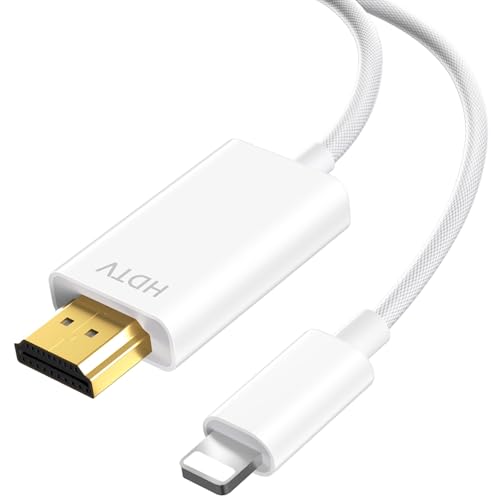 Oliveria HDMI Lightning Kabel, Lightning HDMI Adapter 2 M, L-ightning auf H-DMI Adapter, A-dapter L-ightning auf H-DMI 1080P pour iPhone14, 13, 12, 11, Plug and Play Oliveria HDMI Lightning Kabel, Lightning HDMI Adapter 2 M, L-ightning auf H-DMI Adapter, A-dapter L-ightning auf H-DMI 1080P pour iPhone14, 13, 12, 11, Plug and Play von Oliveria