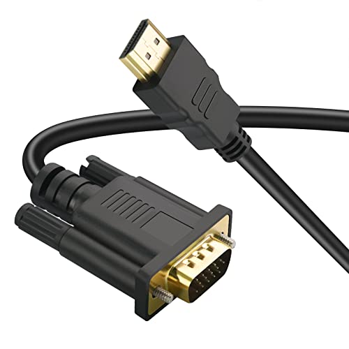 HDMI auf VGA Kabel, HDMI auf VGA Monitor Videokabel (Stecker auf Stecker) 1080P Audio HDTV Übertragung Line Out Konverter Kabel für Computer, Desktop, Laptop, PC, Monitor, Projektor, HDTV, Xbox -1,8 M von Oliveria