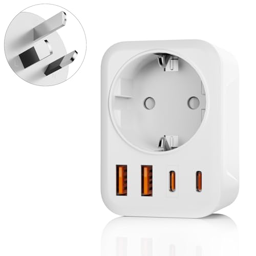 Oliveria Adapter Australien, 5 in 1 Reiseadapter Australien mit 1 AC & 2 USB-C & 2 USB-A(3.4A), Adapter China Neuseeland Deutschland Stecker, Adapter Argentinien Fidschi, Reisestecker Typ I von Oliveria