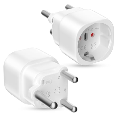 Oliveria Reiseadapter Südafrika 2 Stück, Adapter Südafrika auf Deutschland Reisestecker Südafrika auf Deutschland, Typ M Reisestecker für Südafrika, Mosambik, Bhutan, Namibia, Botswana Oliveria Reiseadapter Südafrika 2 Stück, Adapter Südafrika auf Deutschland Reisestecker Südafrika auf Deutschland, Typ M Reisestecker für Südafrika, Mosambik, Bhutan, Namibia, Botswana von Oliveria