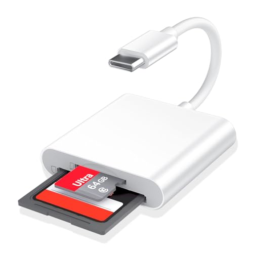 SD Kartenleser USB C, 104 MB/S SD Card Reader 2 in 1 Speicherkartenleser, SD Karten Adapter Typ C Kartenlesegerät Kamera-Speicherkartenadapter SD Card Reader für iPhone 15 Serien, Galaxy S23/S22 von Oliveria