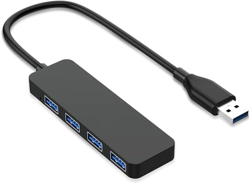 USB Hub 3.0, 4 Port USB Verteiler, USB Splitter Ultra-Slim USB Mehrfachstecker Extender Adapter für MacBook, PC, Laptop, Desktop, Notebook, PS4/PS5 von Oliveria