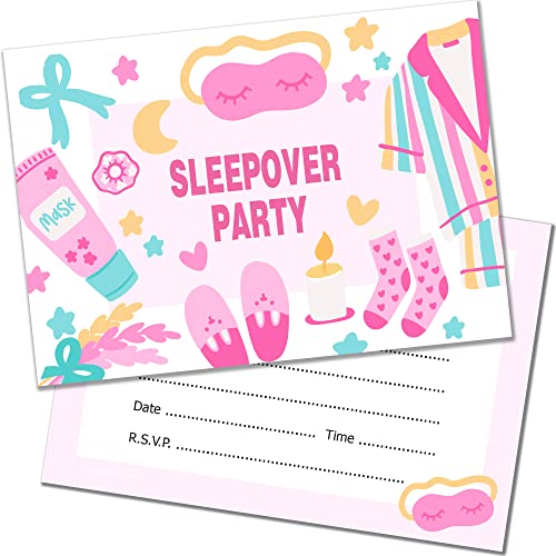 Olivia Samuel 20 x Sleepover Party-Einladungen aus A6, doppelseitige Karten mit Umschlägen von Olivia Samuel