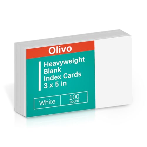 Blanko-Karteikarten, 7,6 x 12,7 cm, unliniert, 7,6 x 12,7 cm, weiß, 100 Stück, 200 g/m², schweres Gewicht Blanko-Karteikarten, 7,6 x 12,7 cm, unliniert, 7,6 x 12,7 cm, weiß, 100 Stück, 200 g/m², schweres Gewicht von Olivo