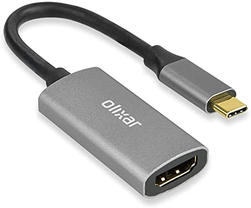 Olixar USB C auf HDMI Adapter 4K für Smartphone, Laptop, MacBook und mehr – Zeigen Sie Ihren Gerätebildschirm auf Ihrem Fernseher, Monitor oder Projektor in bis zu 4k @ 60Hz Auflösung an von Olixar