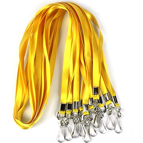 Bulk Lanyards Premium Kreuzfahrt-Schlüsselband aus Nylon mit Ausweishalter, perfekt für Büro, Kinder, Lehrer (gelb, 100 Stück) von Ollain