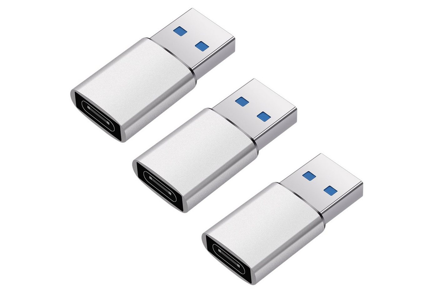 Olotos 3 Stück USB A auf USB C Adapter Datenübertragung Stecker Konverter OTG USB-Adapter, für Handy iPhone Samsung MacBook USB-Typ-C-Geräte von Olotos