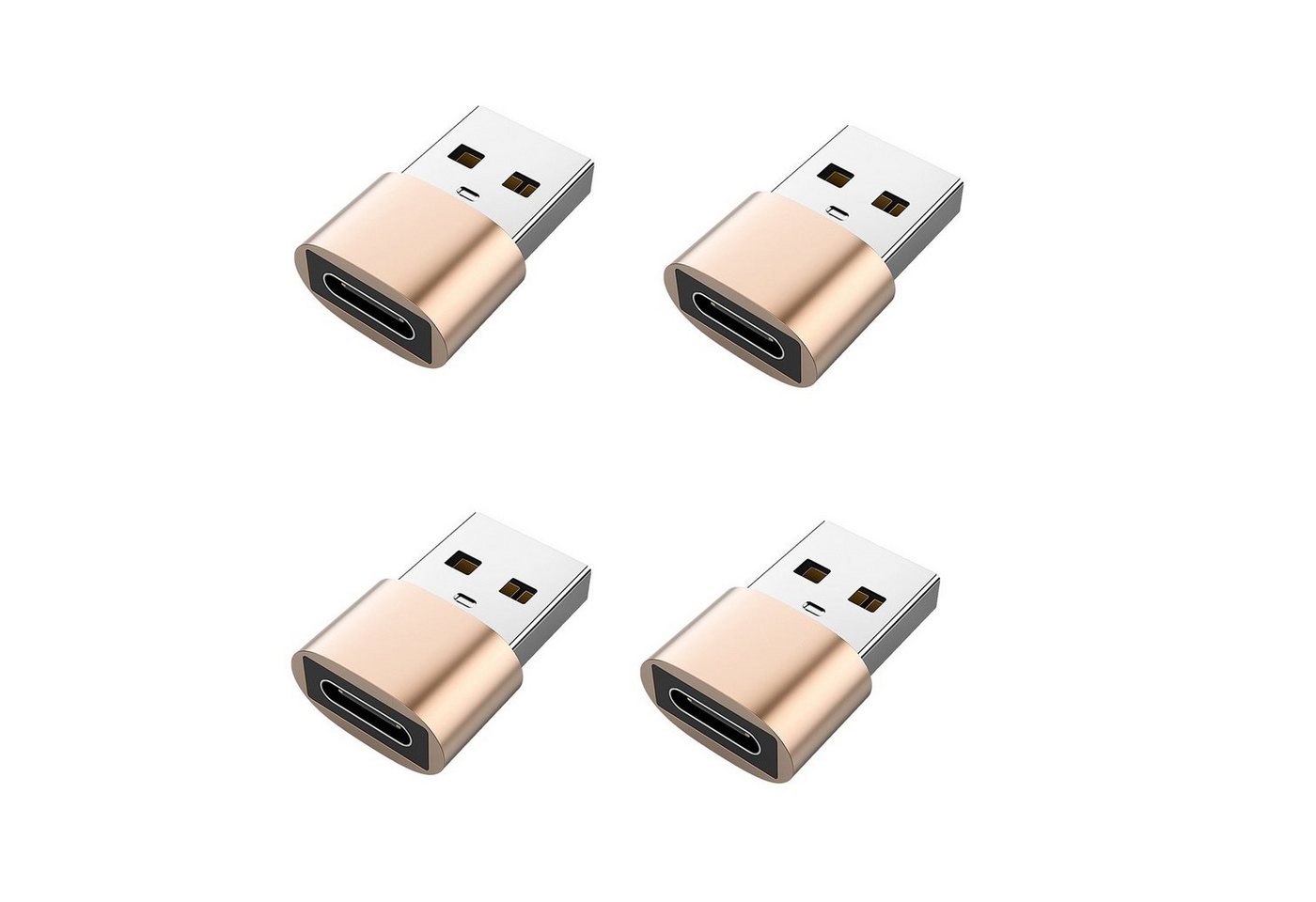 Olotos 4 Stück USB A auf USB C Adapter Datenübertragung Stecker Konverter OTG USB-Adapter, für Handy iPhone Samsung MacBook USB-Typ-C-Geräte von Olotos