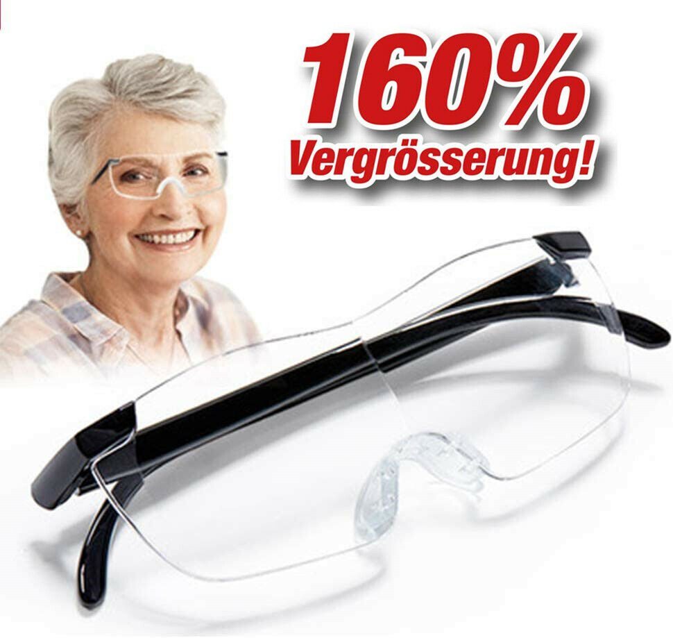 Olotos Lupenbrille Vergrößerungsbrille Leselupe Lesebrille Brille Kopf Lupe Vergrößerung, 160% Vergrößerung mit Stoffetui von Olotos