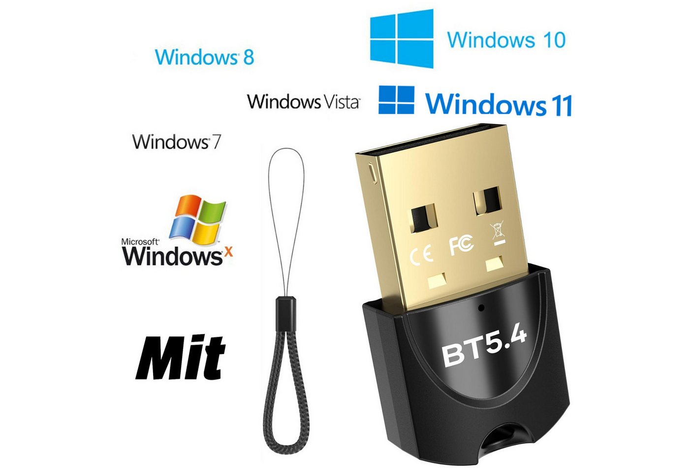 Olotos USB Bluetooth 5.4 Adapter Dongle Stick Plug&Play Laptop Maus Tastatur Bluetooth-Adapter Olotos USB Bluetooth 5.4 Adapter Dongle Stick Plug&Play Laptop Maus Tastatur Bluetooth-Adapter von Olotos