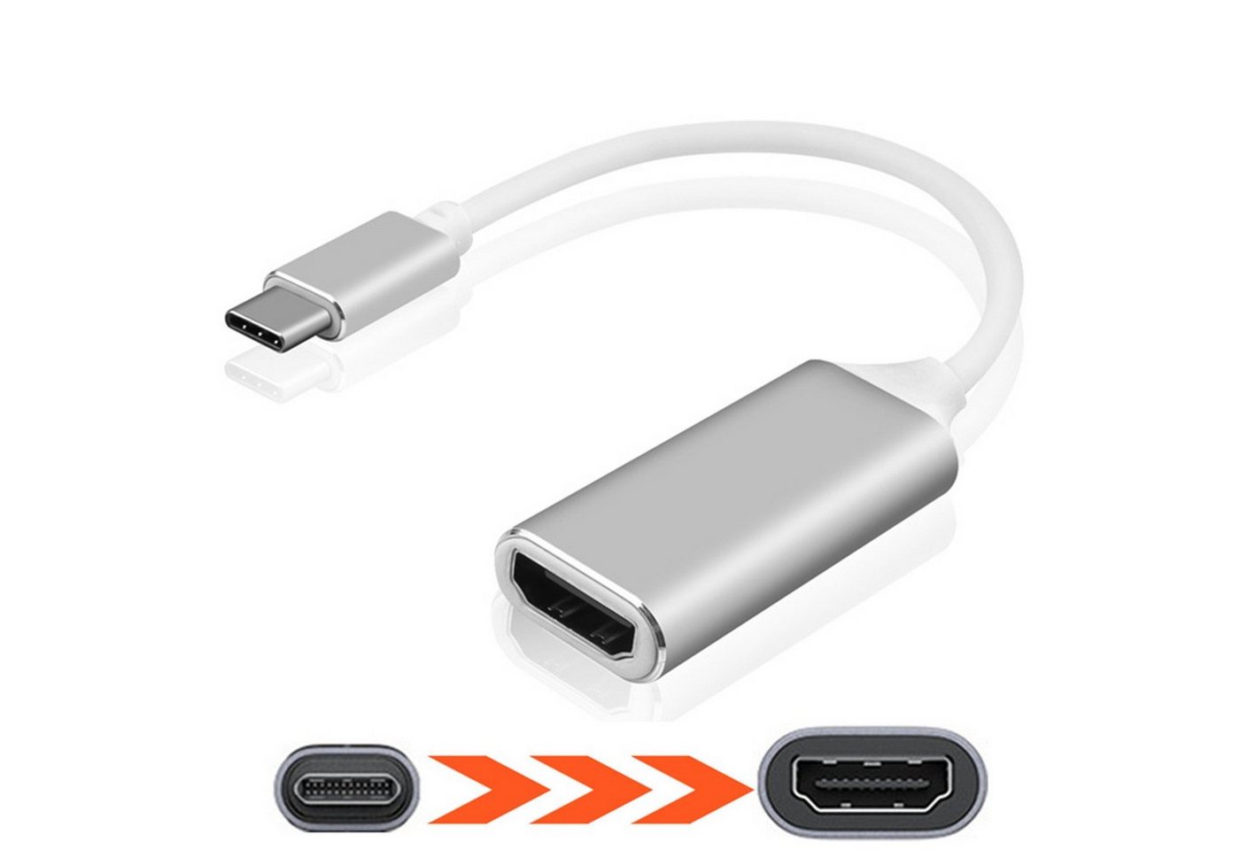 Olotos USB-C-Stecker zu HDMI-Buchse Adapter 4K Typ C auf HDMI Konverter Handy Audio- & Video-Kabel, für Huawei Samsung Galaxy iPhone 15 MacBook von Olotos