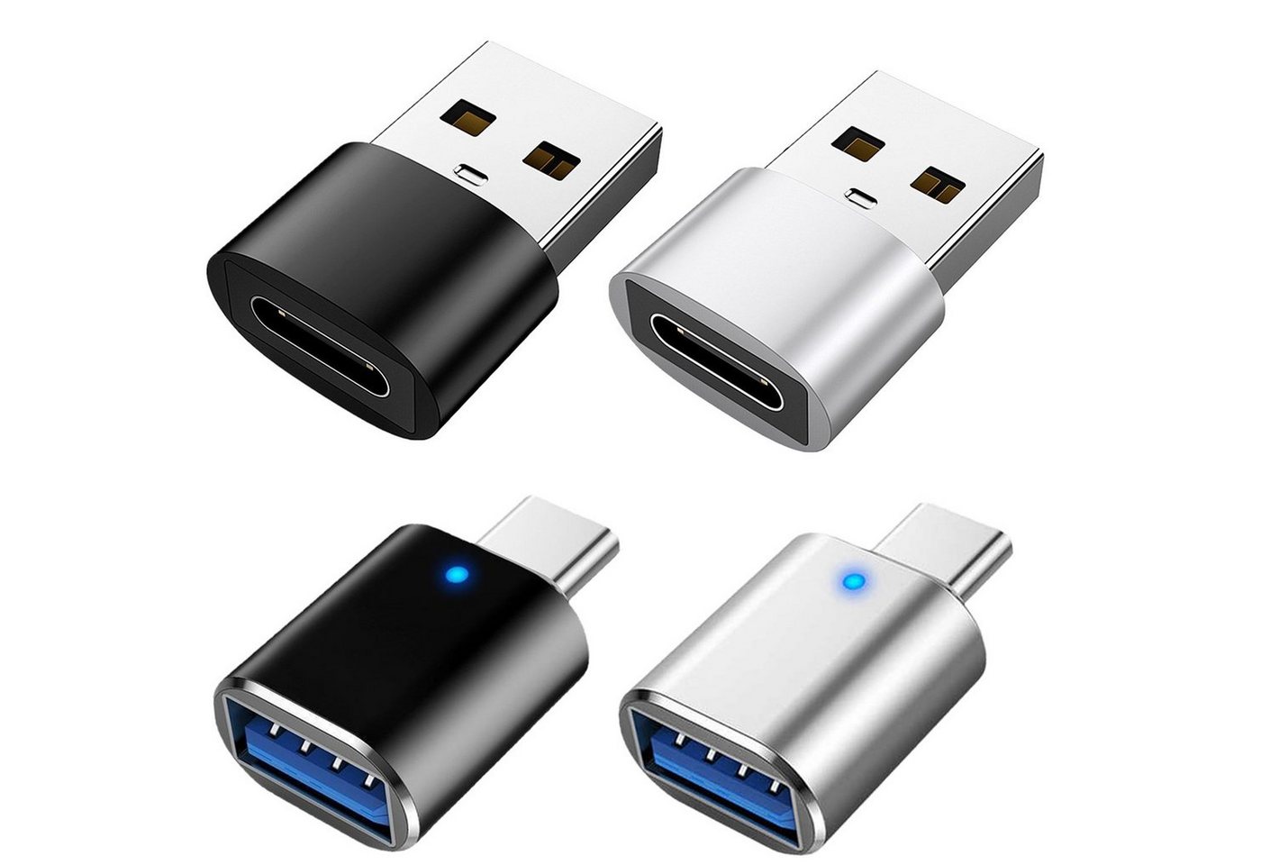 Olotos USB C auf USB A C 3.1 Adapter OTG USB-Stick Konverter schnell Aufladen USB-Adapter, für Handy iPhone Samsung MacBook USB-Typ-C-Geräte von Olotos