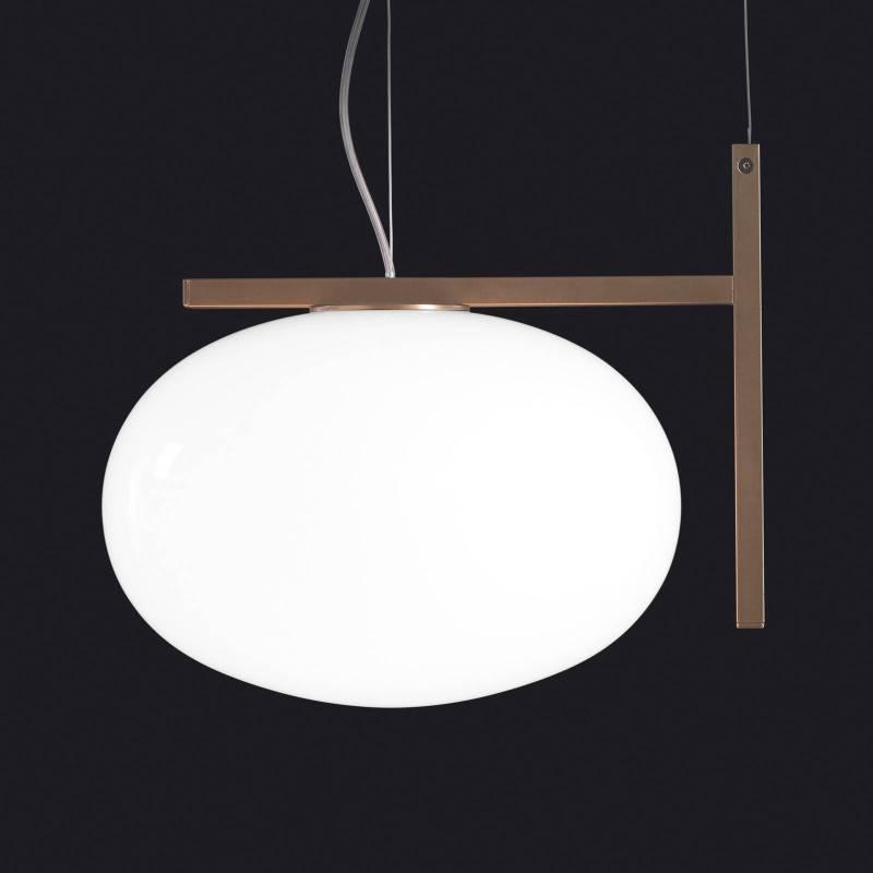 Oluce Alba 466 Hängelampe mit Metalldekor, bronze von Oluce