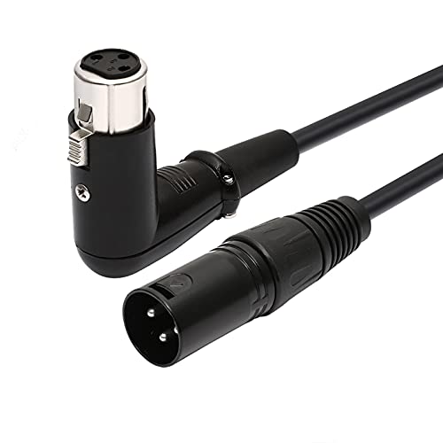 Oluote 3 Poliges XLR Stecker Buchse 90 Grad Rechtwinkliges Mikrofon Audio Verlängerungskabel von Oluote