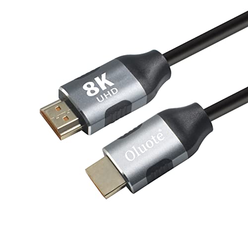 Oluote 8K HDMI Cable 2.1,Ultra-High-Speed-HDMI Cable 4320p High Speed HDM -Kabel mit 48 Gbit/s, Kompatibel mit Roku TV/PS5/HDTV/Blu-ray/Monitor Und Mehr(2m) von Oluote