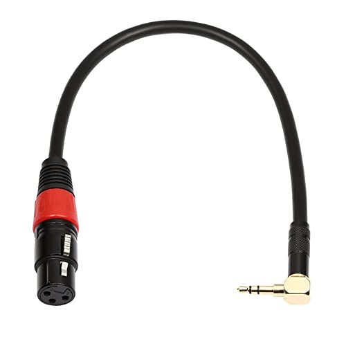 Oluote Mikrofonkabel 90 Grad 3.5 mm TRS Stecker auf XLR 3 Polige Buchse Audiokabel Draht Aux Kabel L Form für Stereomikrofon (0,3M) von Oluote